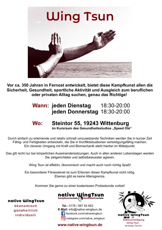 WingTsun und Selbstverteidigung, Di & Do